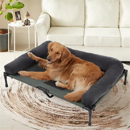 Outdoor Elevated Dog Bed Cooling Raised Pet Lounger Bed Mesh Cot