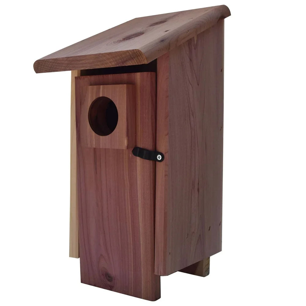Red Cedar Bluebird House Outdoor Nesting Box  Weather Resistant Wild Bird Shelter