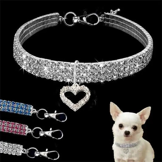 Bling Rhinestone Dog/Puppy Collars Leash For Small Medium Dogs