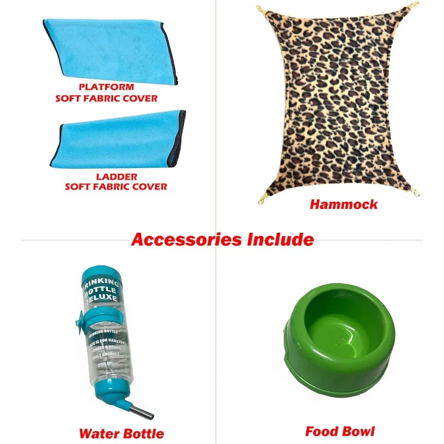 Deluxe Two Tiers Small Animal Critter Cage for Ferrets Chinchillas Rats Mice Squirrels Rabbits