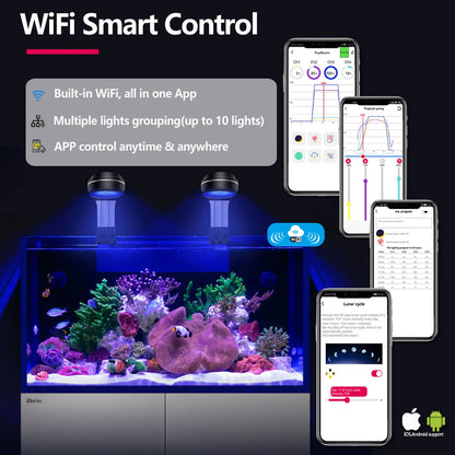PopBloom-Nano WiFi Led Marine Aquarium Full Spectrum for Saltwater