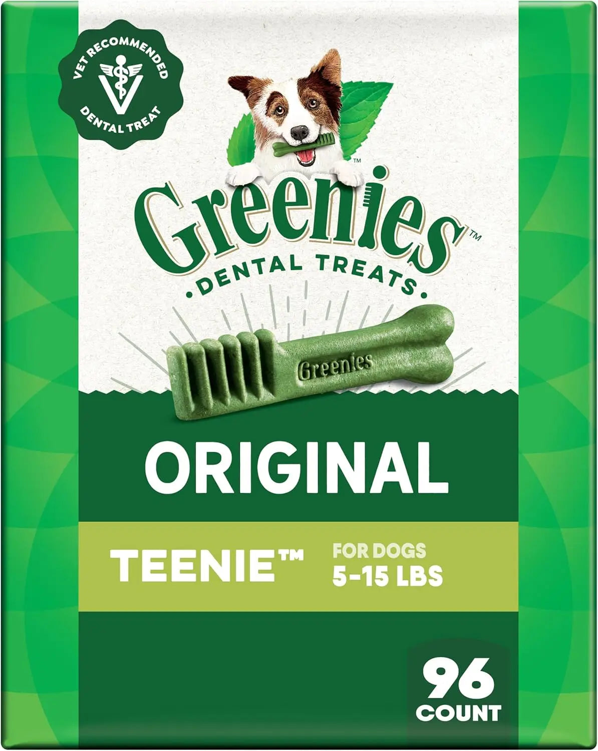 Veterinarian-Recommended Natural Dental Dog Treats Teenie Size, Original Flavor