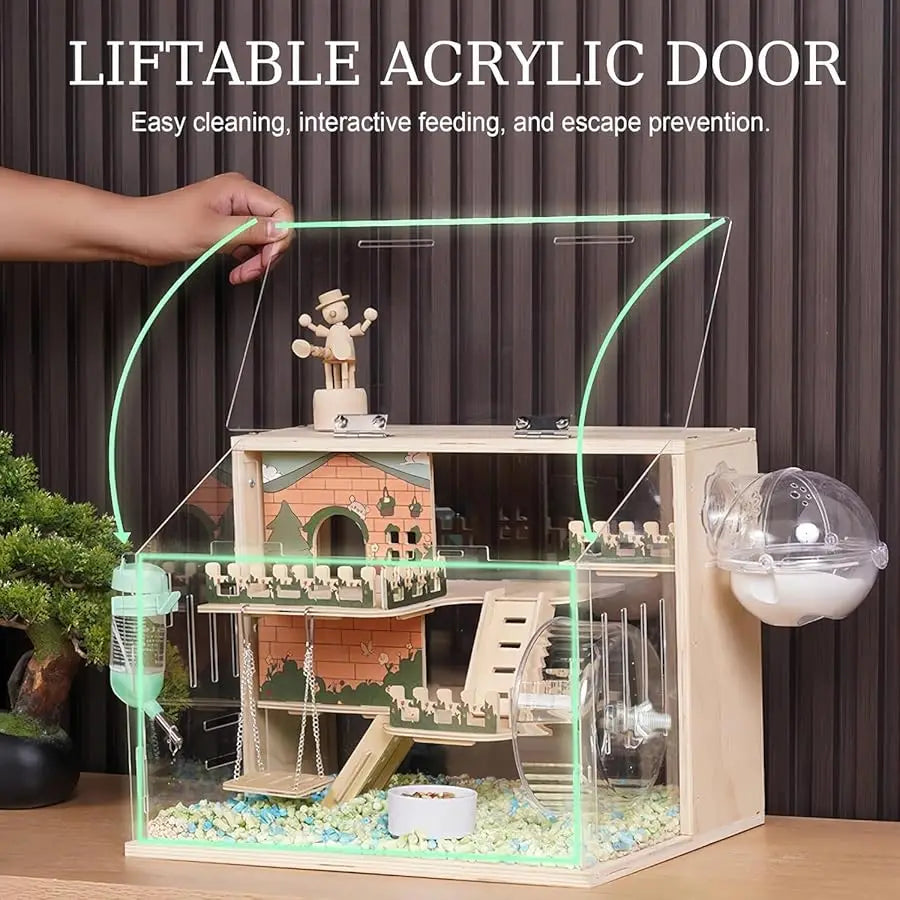 Wooden Hamster Cage with All Accessories