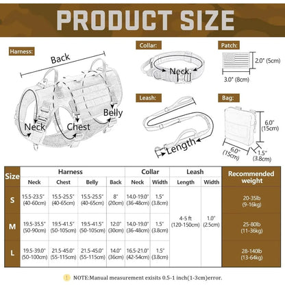 Pink Tactical Dog Harness with Bungee Leash Set