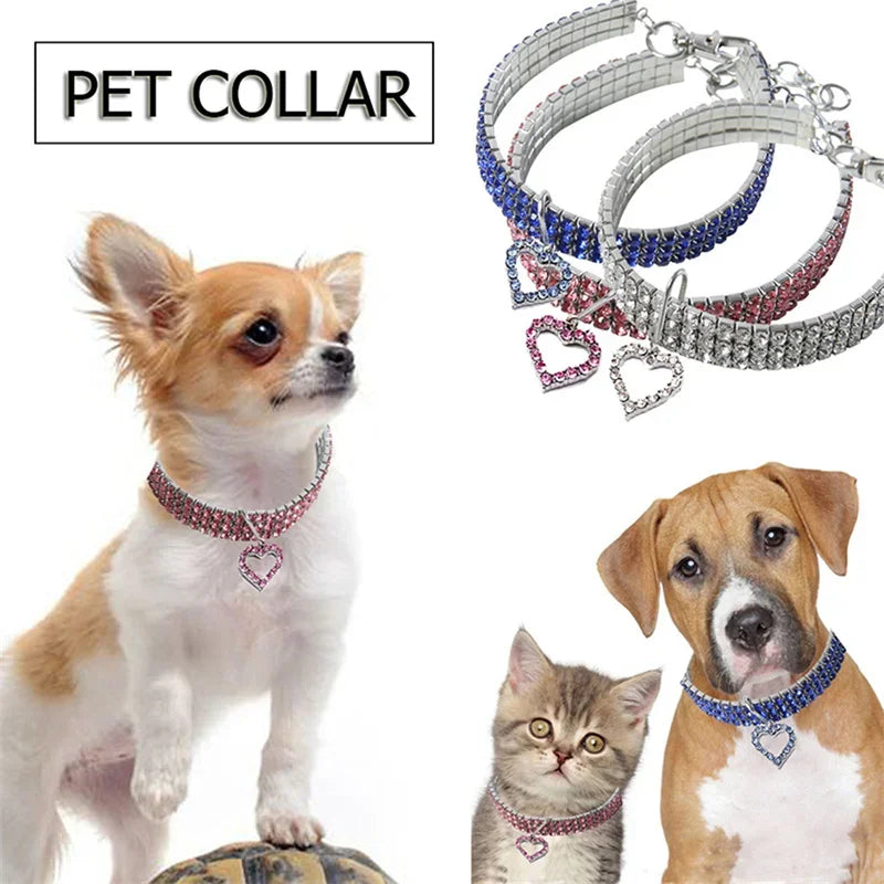 Bling Rhinestone Dog/Puppy Collars Leash For Small Medium Dogs