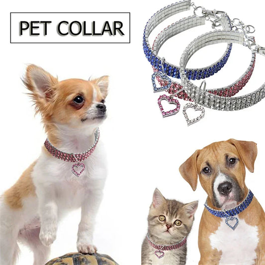 Bling Rhinestone Dog/Puppy Collars Leash For Small Medium Dogs