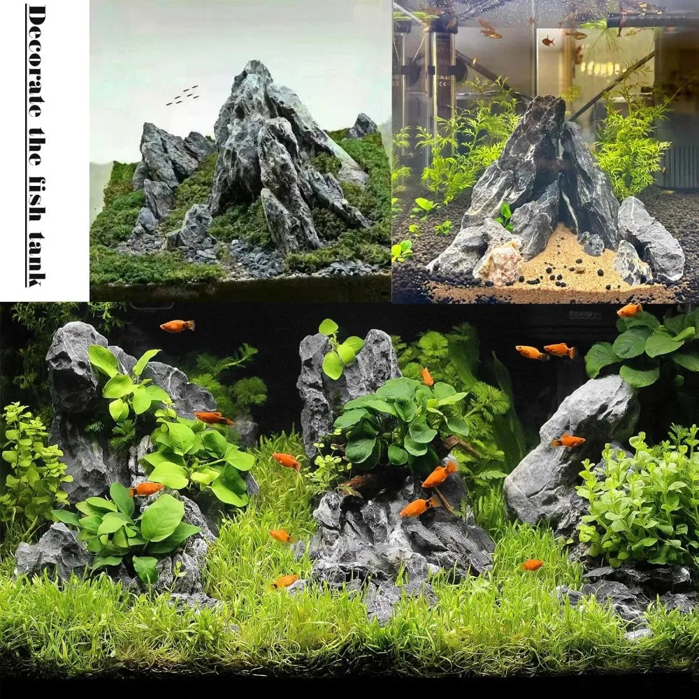 Unocho Aquarium Rocks Seiryu Rock Stone 11LB Fish Tank Decor Rocks for Aquariums Landscaping Model Tank Decoration Aquarium Mini