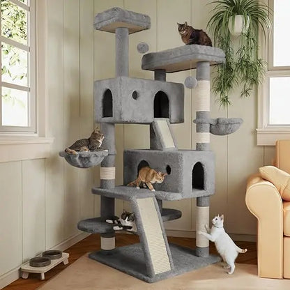 Multi-Level Indoor Big Feline/Cozy Plush Perches/Condo/Sisal Scratching Posts/Hammock
