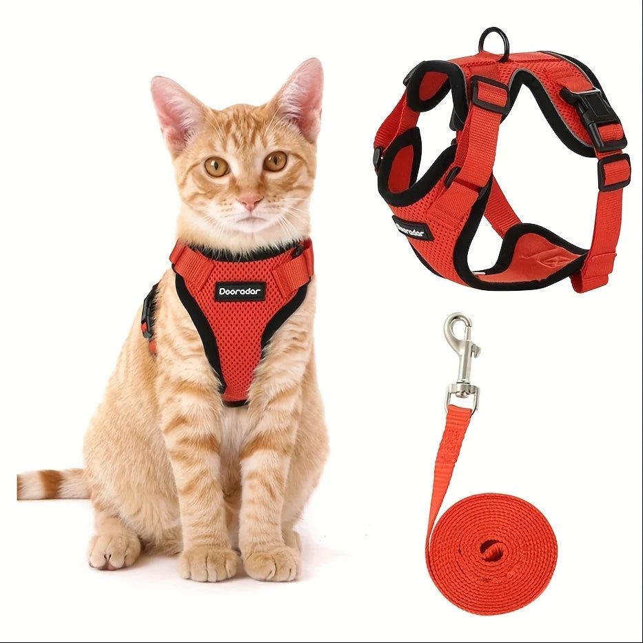 Adjustable Leash Non-Slip Cat Leash Vest Pet Chest Carrier