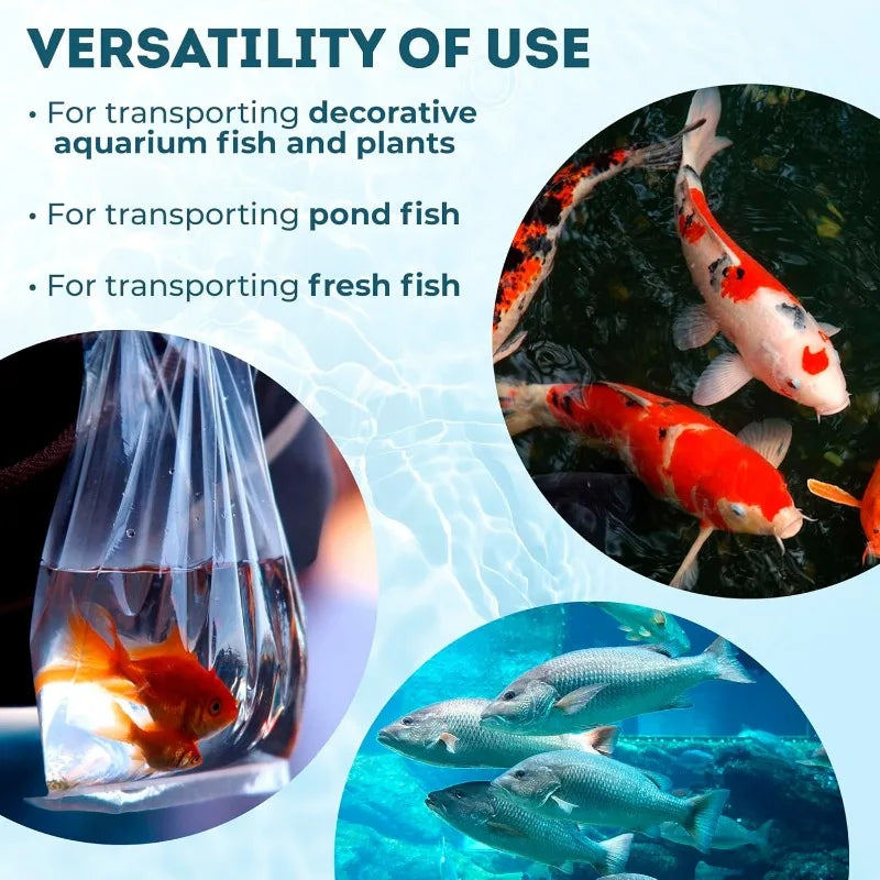 APQ Clear Plastic Fish Bags Polyethylene