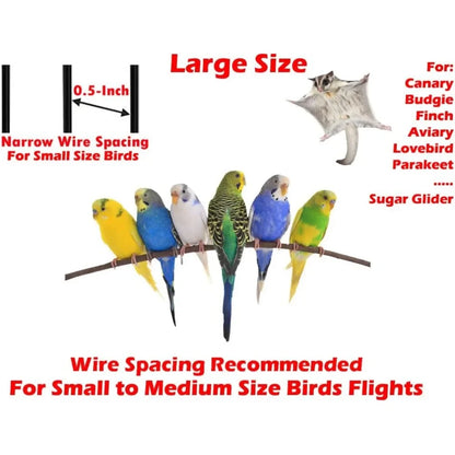 Large Wrought Iron Metal Bird Flight Breeder Cage with Removable Rolling Stand