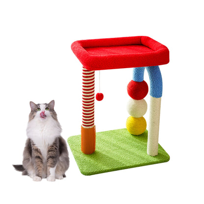Tower with Scratching Post, Modern Cat Furniture  Colorful Climbing Frame