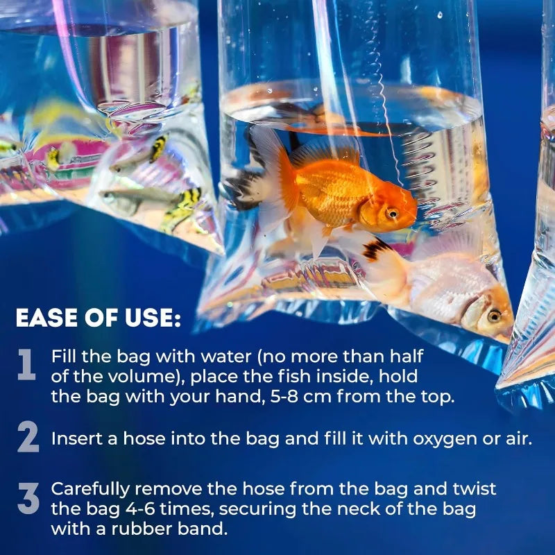 APQ Clear Plastic Fish Bags Polyethylene