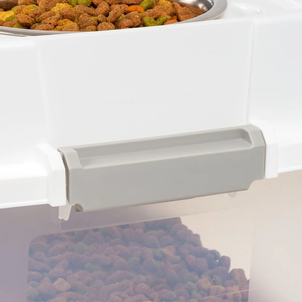 Airtight Pet Food Container Dog Cat Food Storage Bin Treat Box with Bowls
