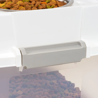Airtight Pet Food Container Dog Cat Food Storage Bin Treat Box with Bowls