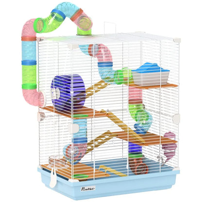 Hamster Cage with Tubes and Tunnels Small Animal Cage with Water Bottle