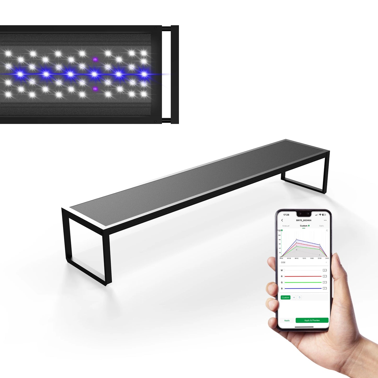 Auto Aquarium LED Light Custom Sunrise/Sunset Colors in Manual