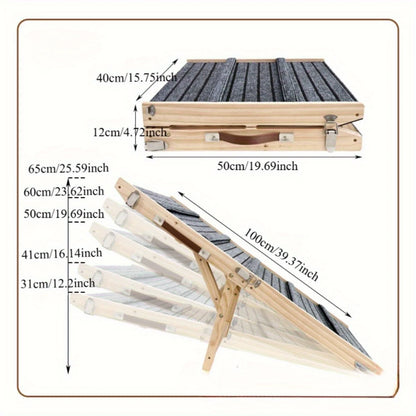 Dog Ramp - Folding, Wooden Non-Slip for injured, elderly