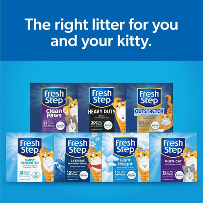 Cat Litter Febreze Odor Control 15 Days ClumpLock Technology Low Dust Easy Scoop Fresh Scent 30% Lighter
