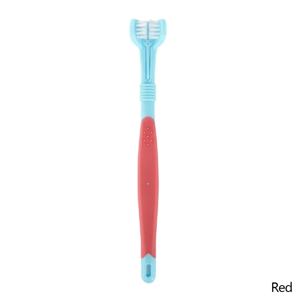 Three-Head Multi-angle Cleaning Dog Cat Brush Bad Breath Teeth Care Tool