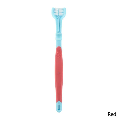 Three-Head Multi-angle Cleaning Dog Cat Brush Bad Breath Teeth Care Tool