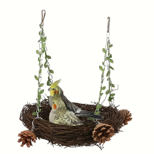 Natural rattan bird cradle