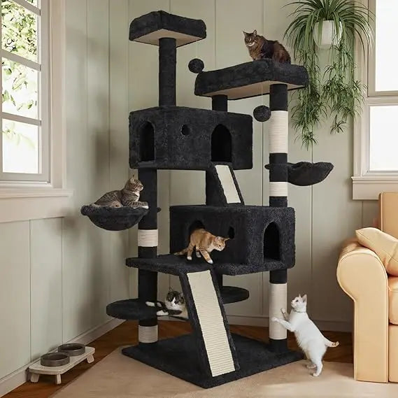 Multi-Level Indoor Big Feline/Cozy Plush Perches/Condo/Sisal Scratching Posts/Hammock