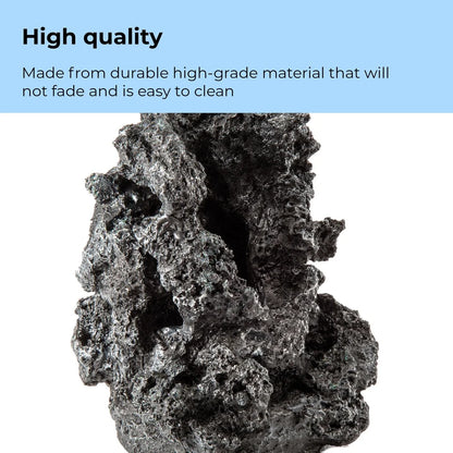 Black Mineral Stone Sculpture Aquarium Decor Durable Resin Underwater Decoration