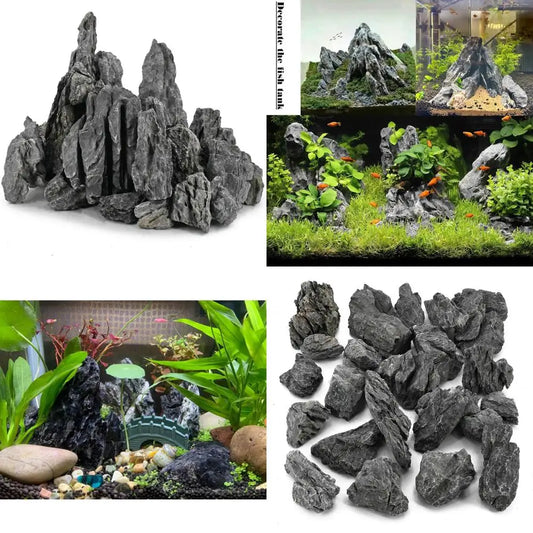 Unocho Aquarium Rocks Seiryu Rock Stone 11LB Fish Tank Decor Rocks for Aquariums Landscaping Model Tank Decoration Aquarium Mini