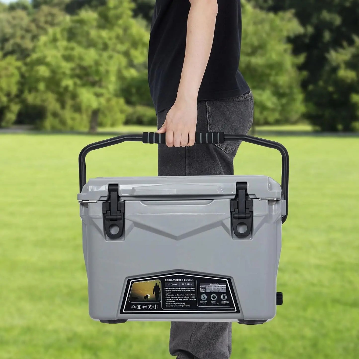 Portable Ice Cooler, Heavy Duty Portable Cup Holder, Fish Ruler, Bottle Openers