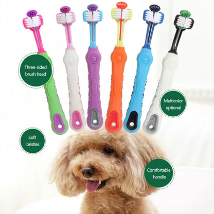 Three-Head Multi-angle Cleaning Dog Cat Brush Bad Breath Teeth Care Tool