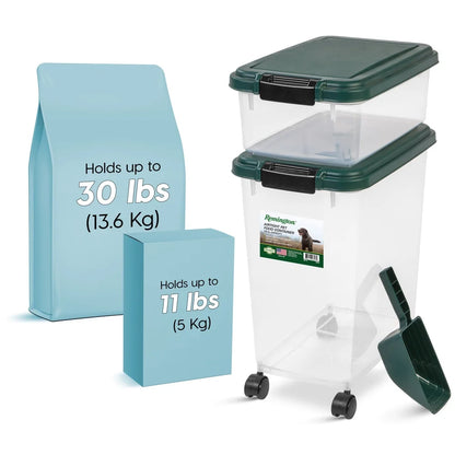 Airtight Pet Food Container Set with Scoop Durable Storage Bin Treats Easy Access