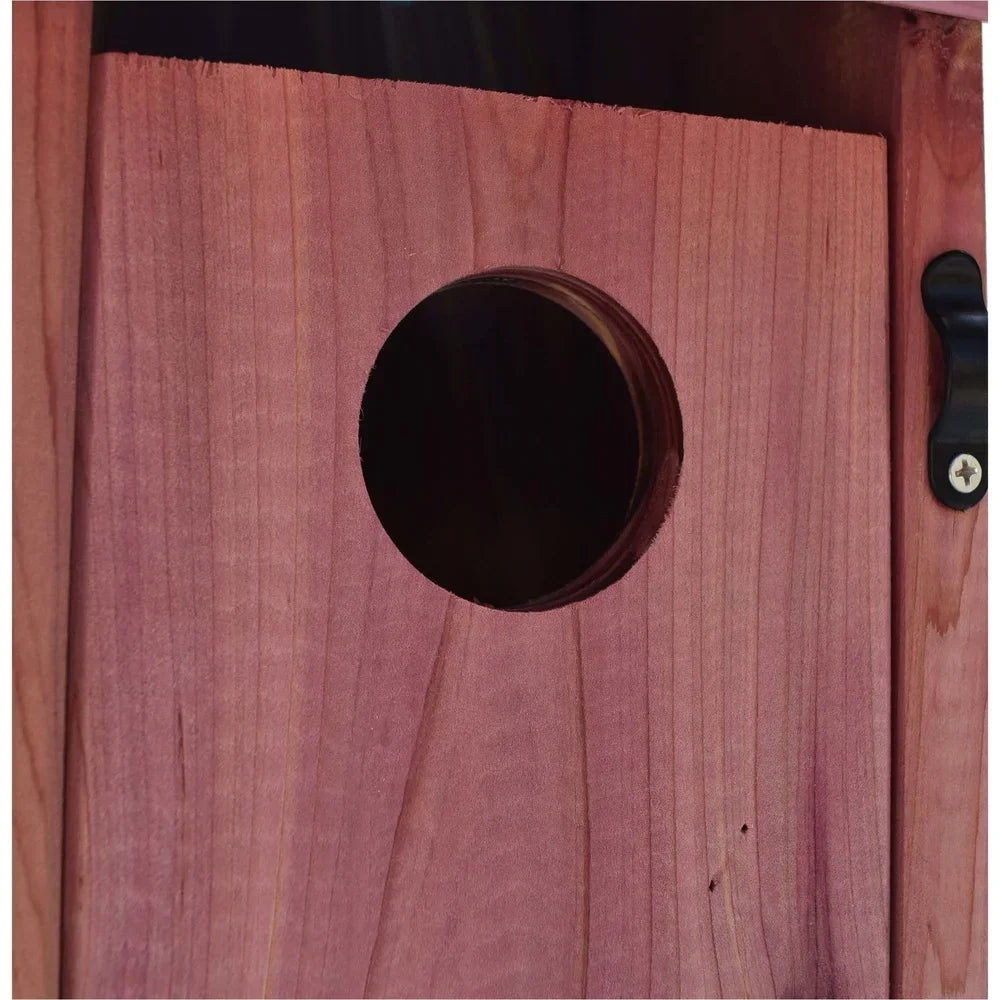 Red Cedar Bluebird House Outdoor Nesting Box  Weather Resistant Wild Bird Shelter