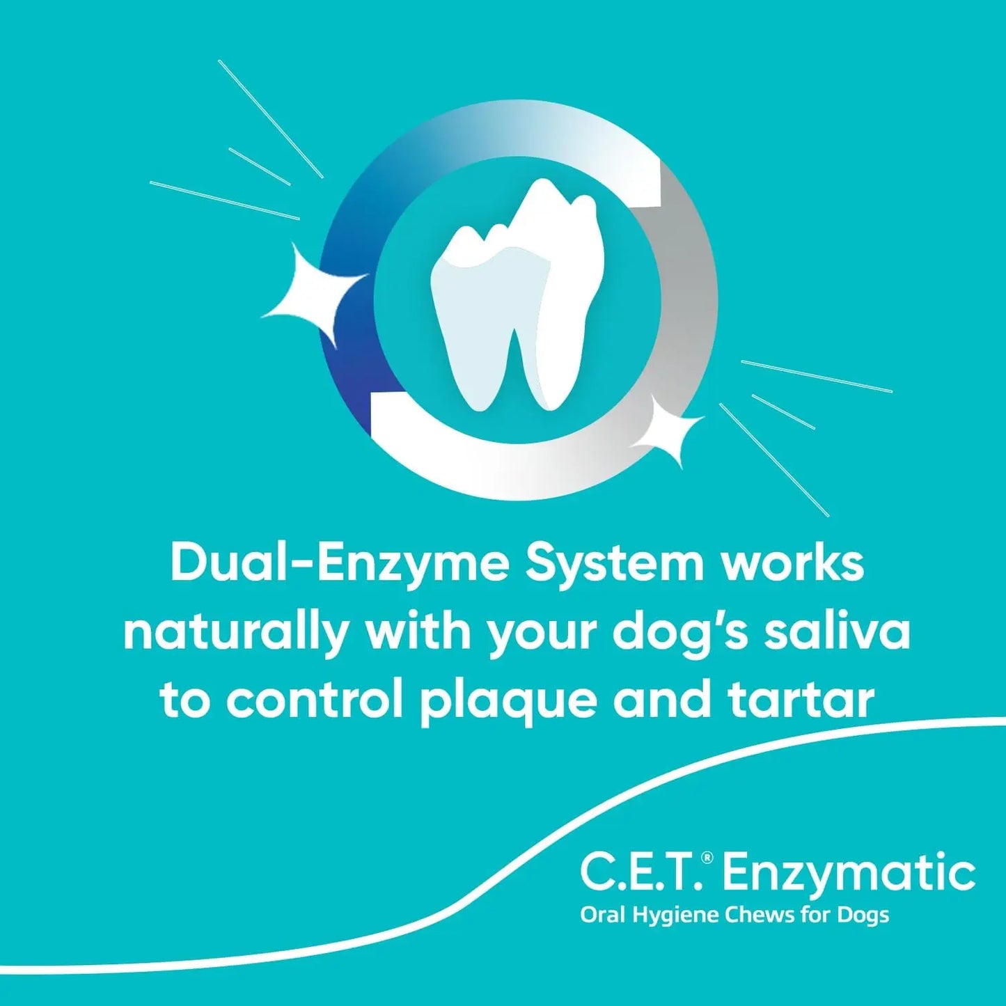 C.E.T. Enzymatic Oral Hygiene Chews for Dogs Beef 8.4 Ounces