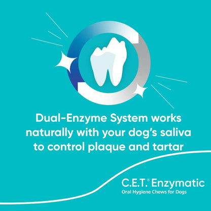 C.E.T. Enzymatic Oral Hygiene Chews for Dogs Beef 8.4 Ounces