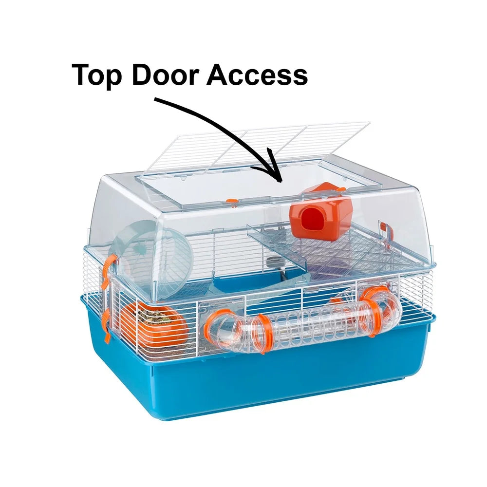 Interactive Multi-Tier Hamster Cage with Clear Living Area Accessories Easy Access Cleaning and Maintenance Ideal Small Pets