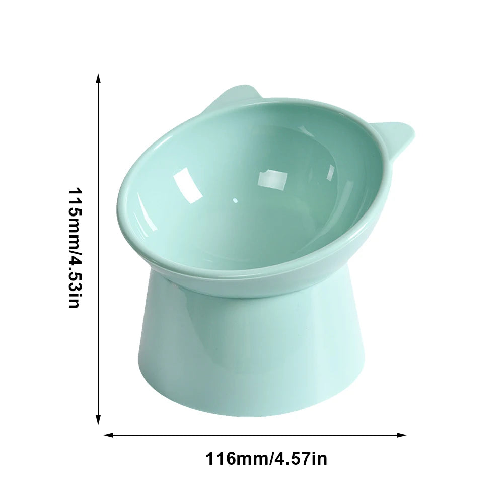 Tilted Ergonomic Raised Cat Food Bowl Anti Vomiting Slip for Flat- Faced Cats