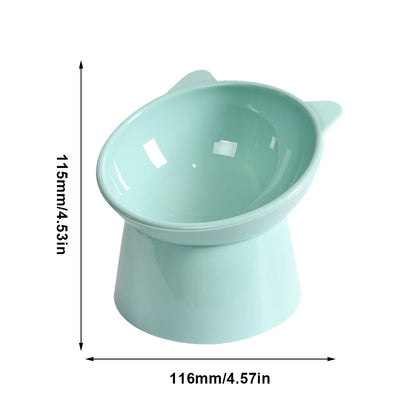 Tilted Ergonomic Raised Cat Food Bowl Anti Vomiting Slip for Flat- Faced Cats