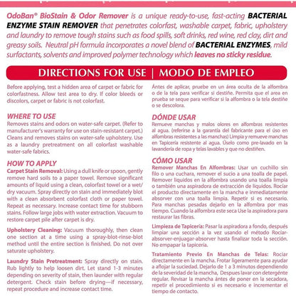 Stain & Odor Remover Carpet & Fabric Cleaner Protein Stain Digestor Non-Toxic Laundry