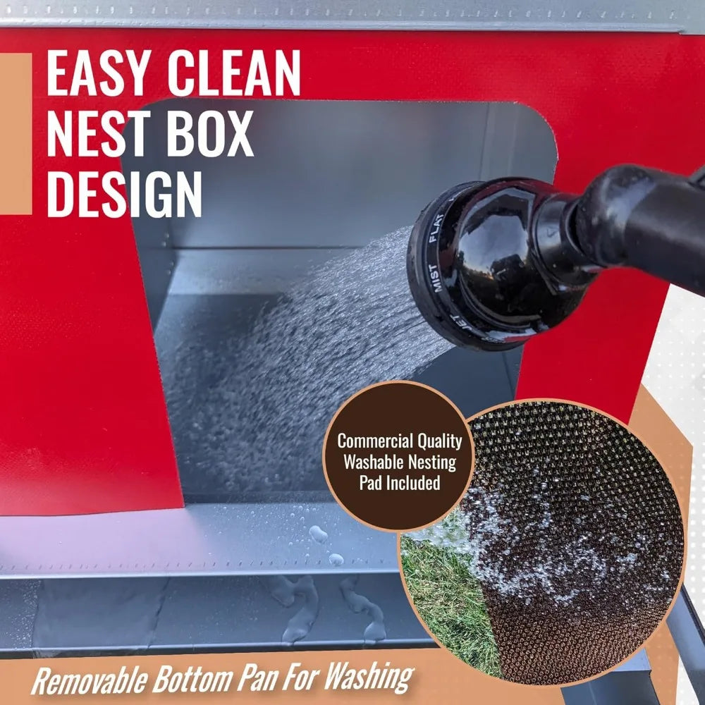 Hen's Choice™ - Roll Out Nest Box for Chickens 3 Compartment 36" | Heavy Duty Galvanized