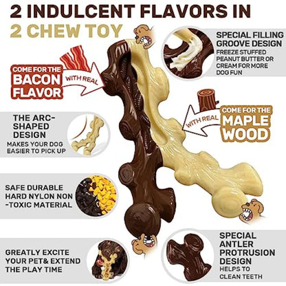 2 Pack Durable Designed for Aggressive Chewers to Combat Boredom and Provide Mental Stimulation