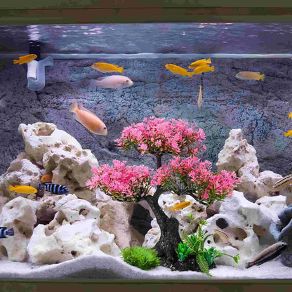 Turtle Tank Accessories for Fish Decor Bonsai Plastic Decorations