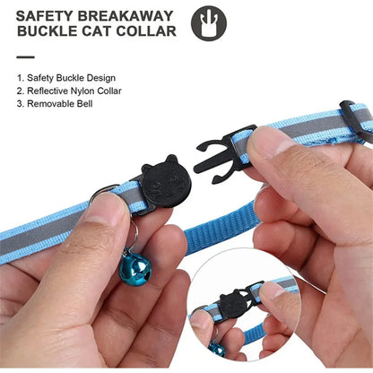 Reflective Cat Collar with Apple AirTag Holder Adjustable and Stylish Design for Kitten Safety