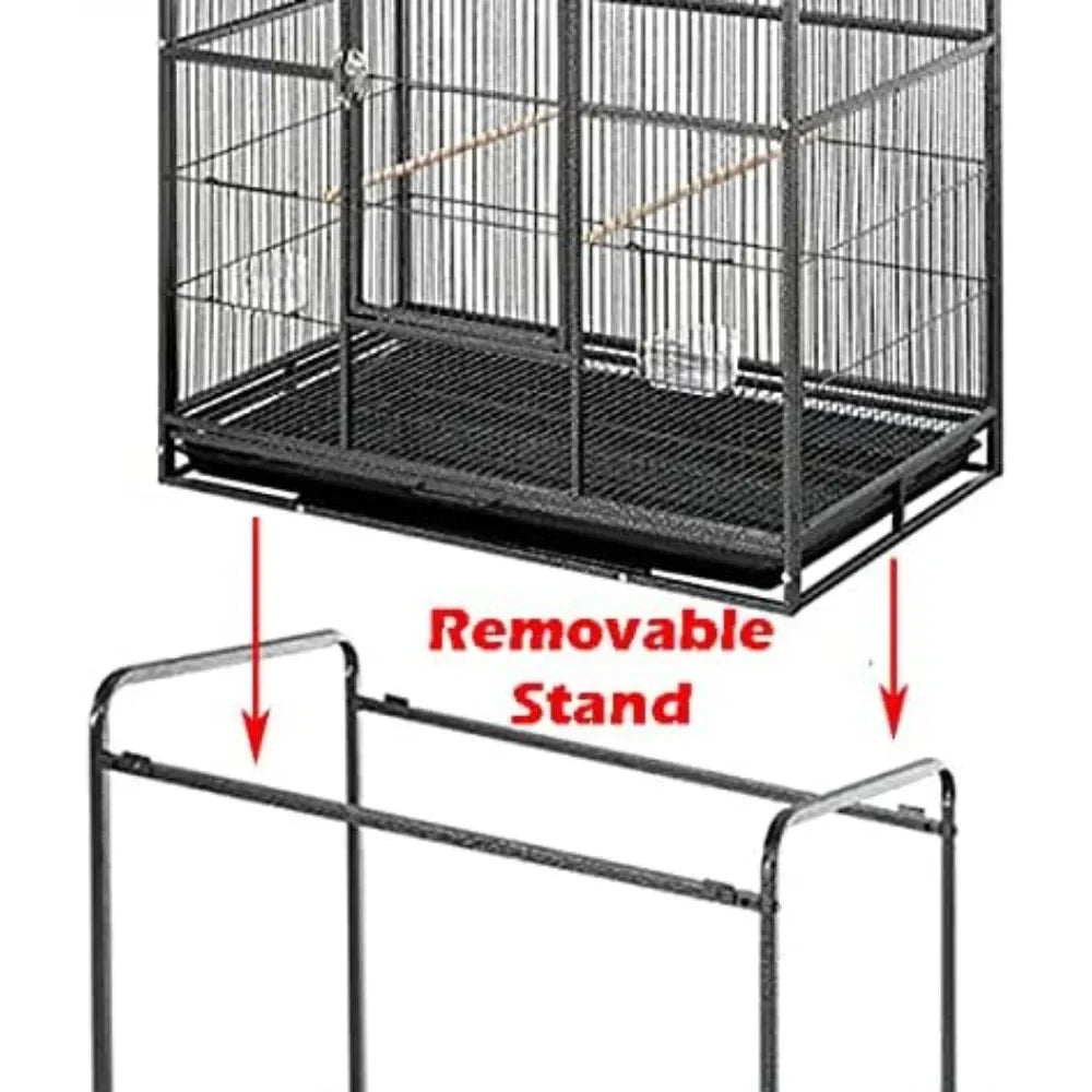 Large Wrought Iron Metal Bird Flight Breeder Cage with Removable Rolling Stand