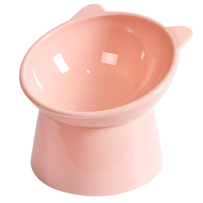 Tilted Ergonomic Raised Cat Food Bowl Anti Vomiting Slip for Flat- Faced Cats