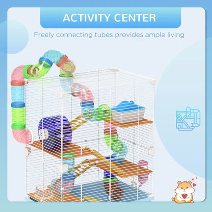 Hamster Cage with Tubes and Tunnels Small Animal Cage with Water Bottle