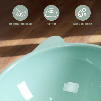 Tilted Ergonomic Raised Cat Food Bowl Anti Vomiting Slip for Flat- Faced Cats