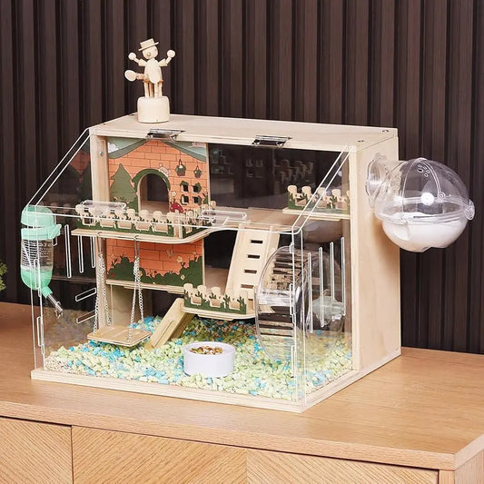 Wooden Hamster Cage with All Accessories