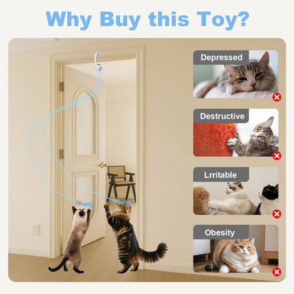 Cat Toys Electric Door Hanging Interactive USB Rechargeable Self Play Toy