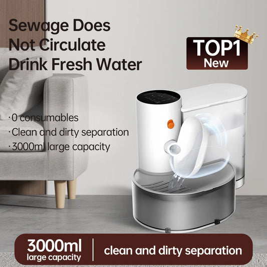 Smart Pet Water Dispenser Wireless Cat Water Fountain Dumping Dog Rechargeable Water Feeder